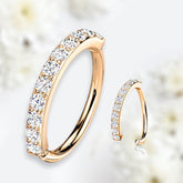 Rose Gold 8MM 10MM Single Line Sparkling Stones Bendable Nose Hoop. Cartilage Hoop. Tragus Hoop. Helix Piercing. Nose Piercing. Nose Ring.